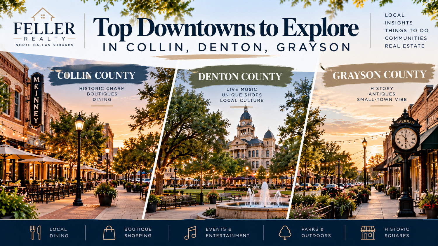 Top Downtowns to Explore in Collin, Denton, Grayson